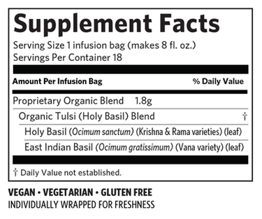 Tulsi Original 18 Bags Organic India Supplement - Conners Clinic